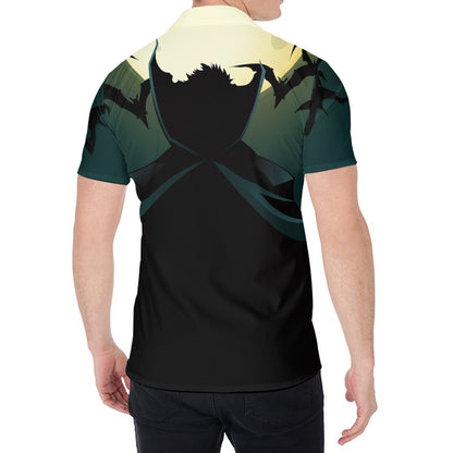 Halloween Vampire Silhouette Print Men's Shirt