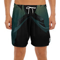 Halloween Vampire Silhouette Print Men's Split Running Shorts
