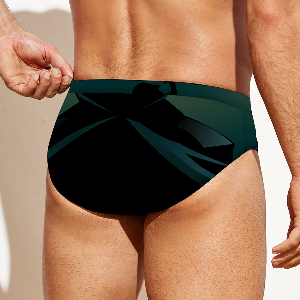 Halloween Vampire Silhouette Print Men's Swim Briefs