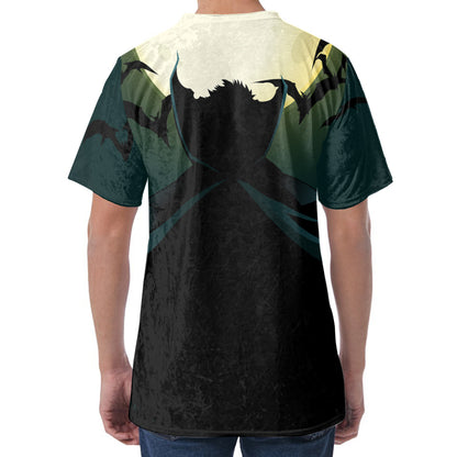 Halloween Vampire Silhouette Print Men's Velvet T-Shirt