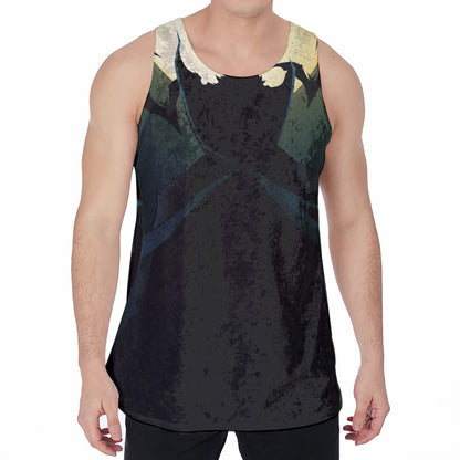 Halloween Vampire Silhouette Print Men's Velvet Tank Top