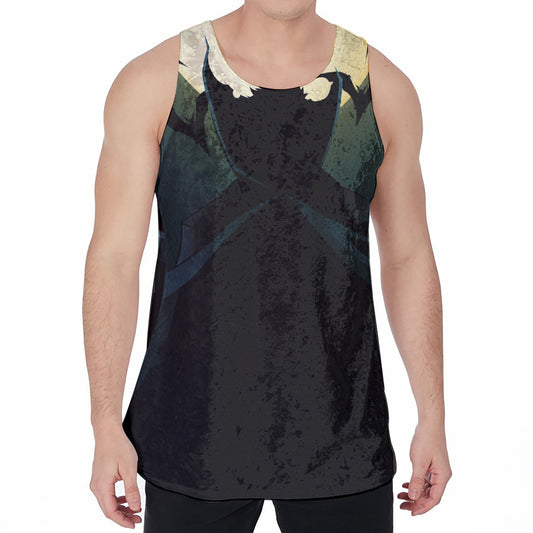 Halloween Vampire Silhouette Print Men's Velvet Tank Top