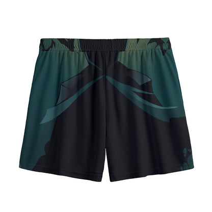Halloween Vampire Silhouette Print Mesh Shorts