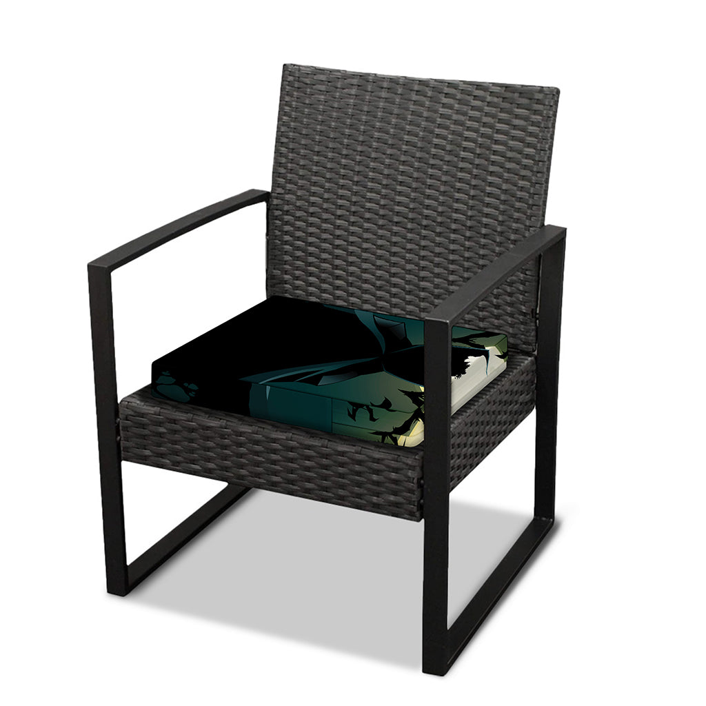 Halloween Vampire Silhouette Print Outdoor Seat Cushion Cover