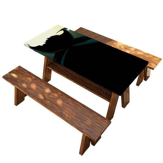Halloween Vampire Silhouette Print Picnic Table Cover