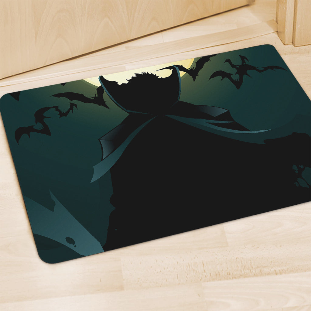 Halloween Vampire Silhouette Print Polyester Doormat
