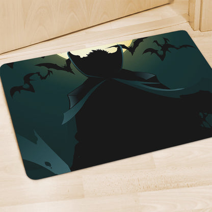 Halloween Vampire Silhouette Print Polyester Doormat