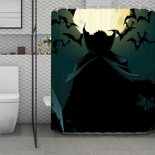 Halloween Vampire Silhouette Print Polyester Shower Curtain