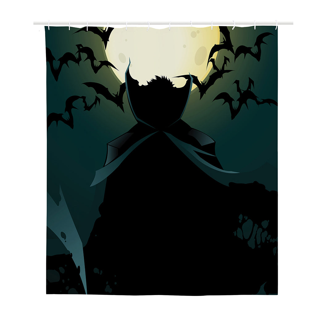 Halloween Vampire Silhouette Print Polyester Shower Curtain