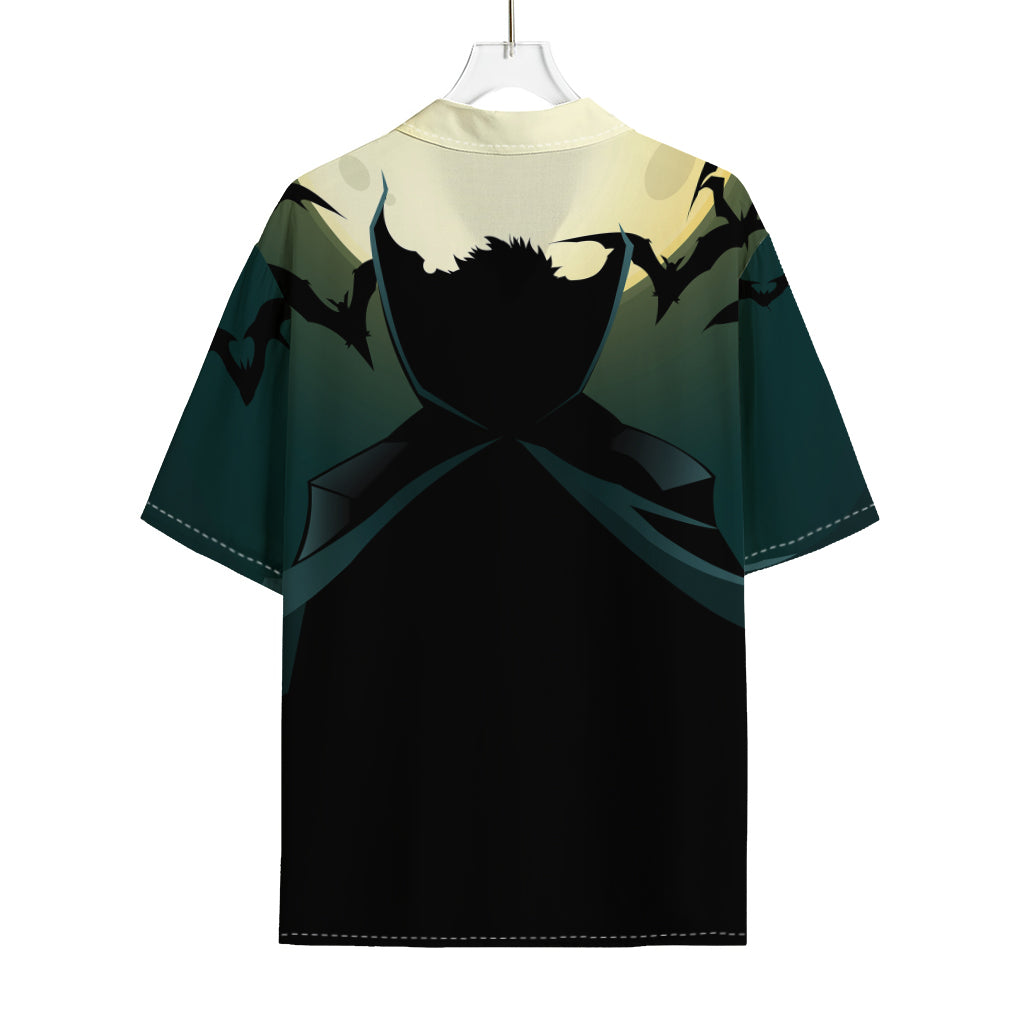 Halloween Vampire Silhouette Print Rayon Hawaiian Shirt