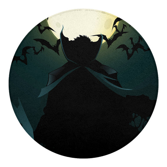 Halloween Vampire Silhouette Print Round Blanket