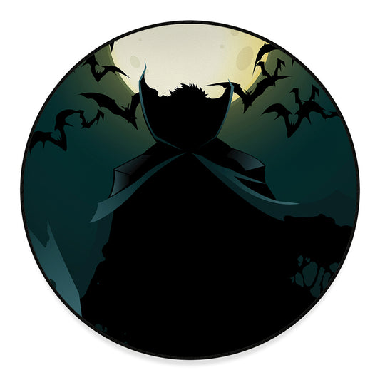 Halloween Vampire Silhouette Print Round Floor Mat