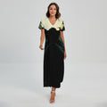Halloween Vampire Silhouette Print Short Sleeve Maxi Dress