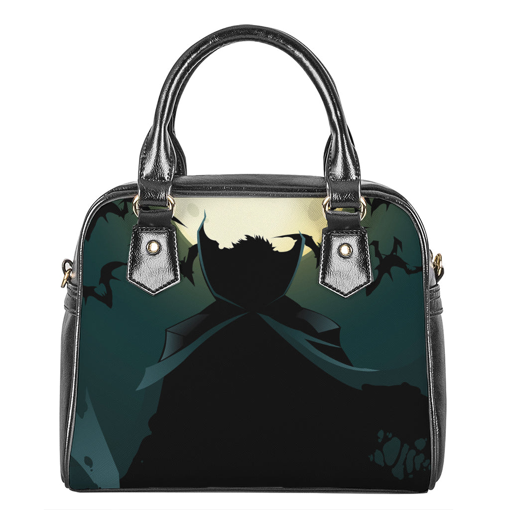 Halloween Vampire Silhouette Print Shoulder Handbag