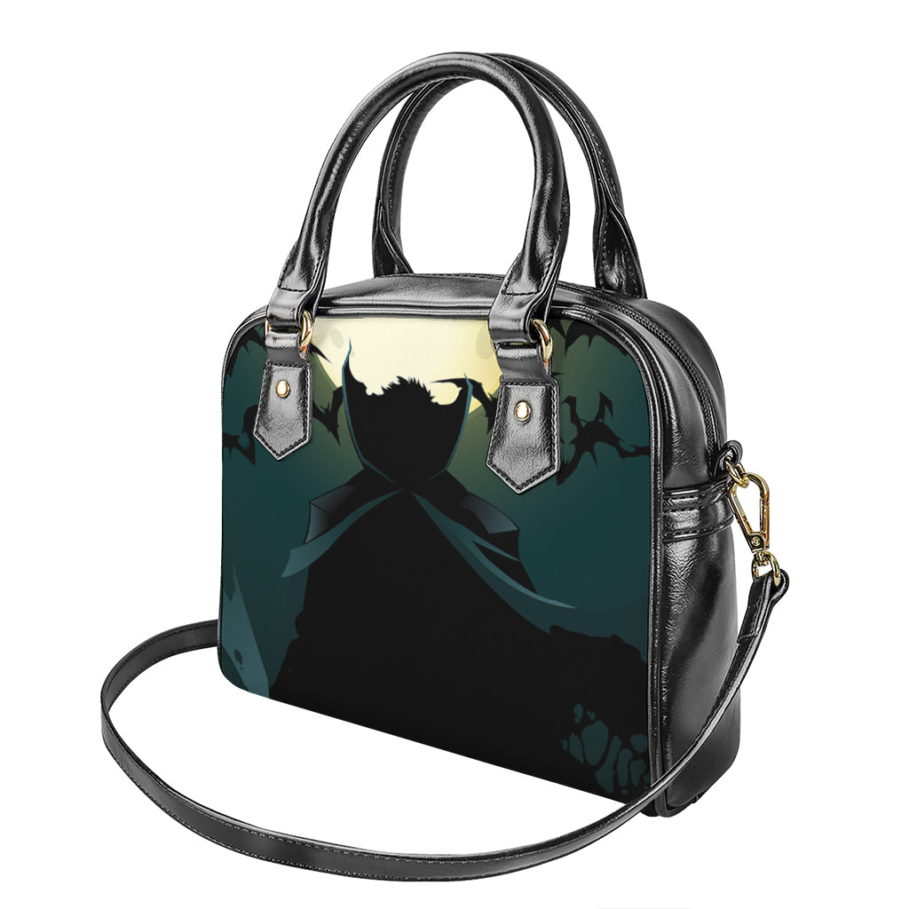 Halloween Vampire Silhouette Print Shoulder Handbag