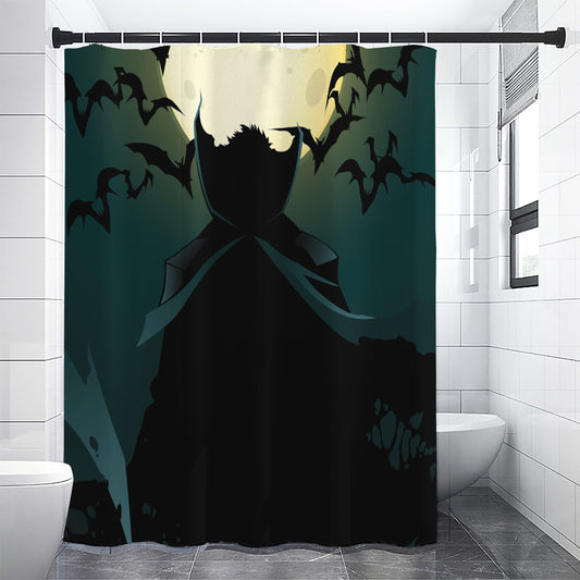 Halloween Vampire Silhouette Print Shower Curtain