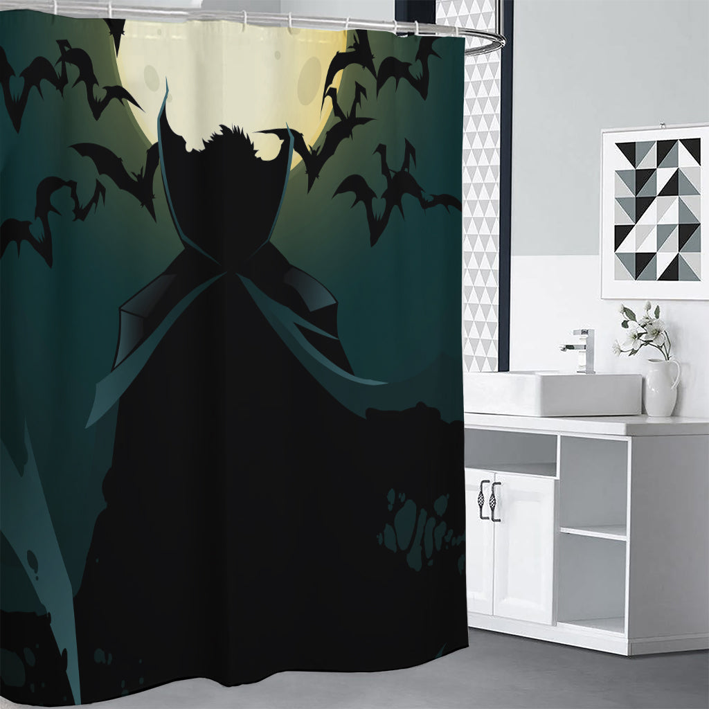 Halloween Vampire Silhouette Print Shower Curtain