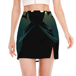Halloween Vampire Silhouette Print Side Slit Mini Skirt
