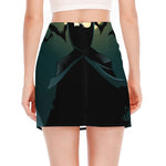 Halloween Vampire Silhouette Print Side Slit Mini Skirt