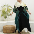 Halloween Vampire Silhouette Print Silk V-Neck Kaftan Dress