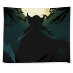 Halloween Vampire Silhouette Print Tapestry