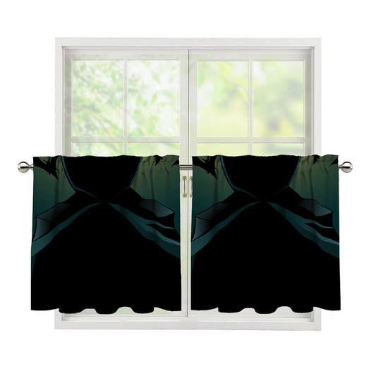 Halloween Vampire Silhouette Print Tier Curtains