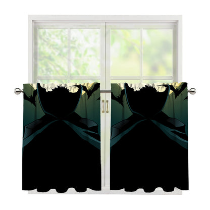 Halloween Vampire Silhouette Print Tier Curtains
