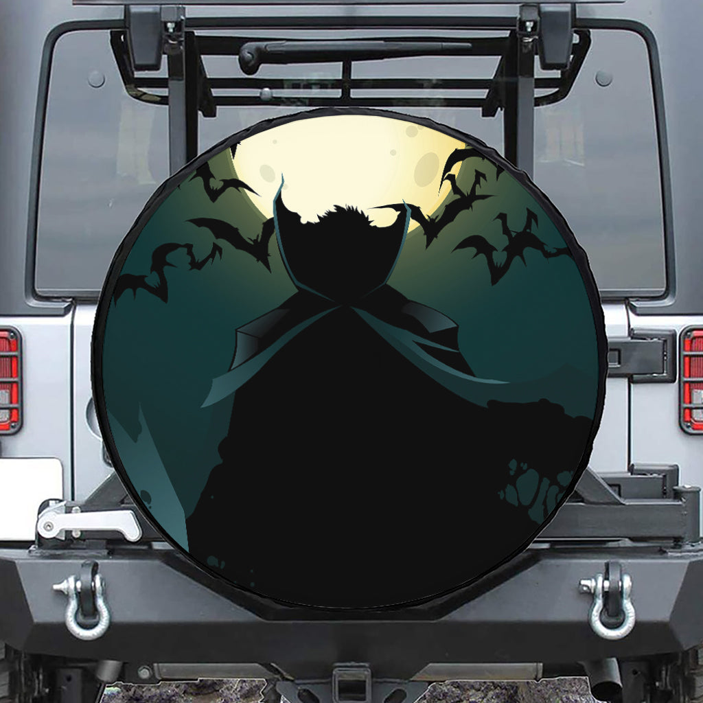 Halloween Vampire Silhouette Print Tire Cover