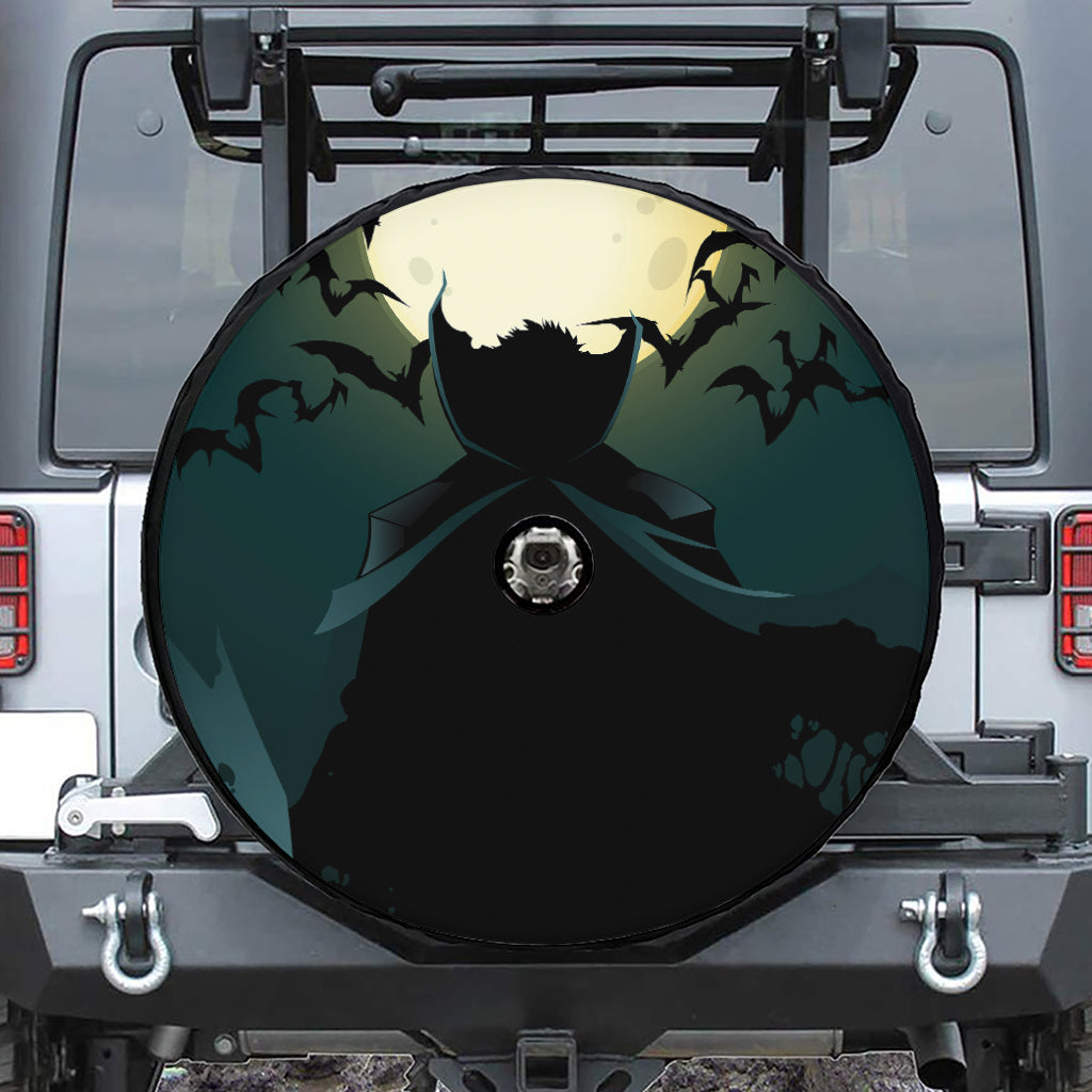 Halloween Vampire Silhouette Print Tire Cover With Camera Hole