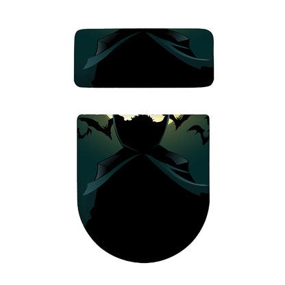 Halloween Vampire Silhouette Print Toilet Lid And Tank Cover Set