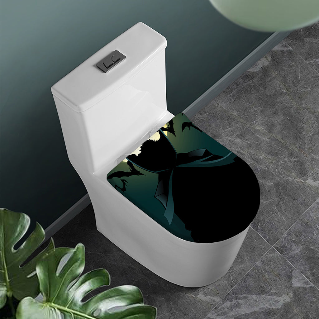 Halloween Vampire Silhouette Print Toilet Lid Cover