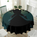 Halloween Vampire Silhouette Print Waterproof Round Tablecloth
