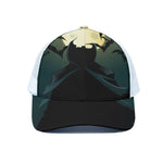 Halloween Vampire Silhouette Print White Mesh Trucker Cap