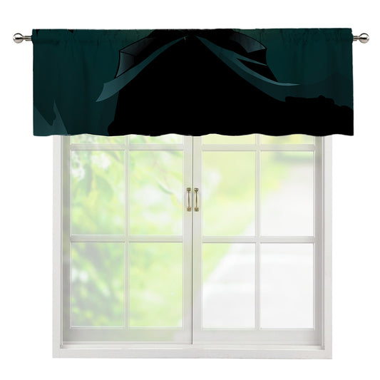 Halloween Vampire Silhouette Print Window Valance
