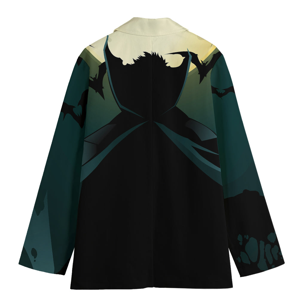 Halloween Vampire Silhouette Print Women's Blazer