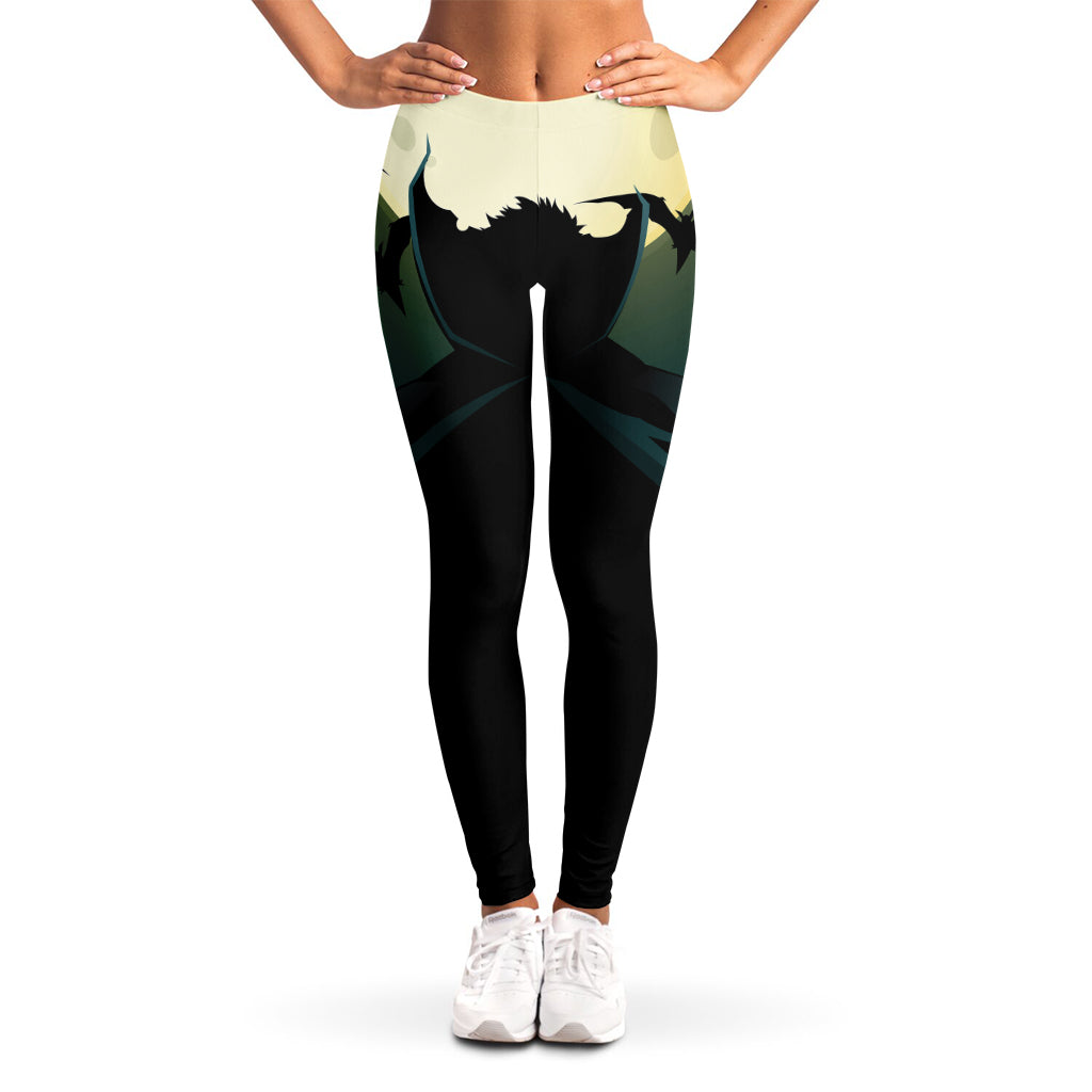 Halloween Vampire Silhouette Print Women's Leggings