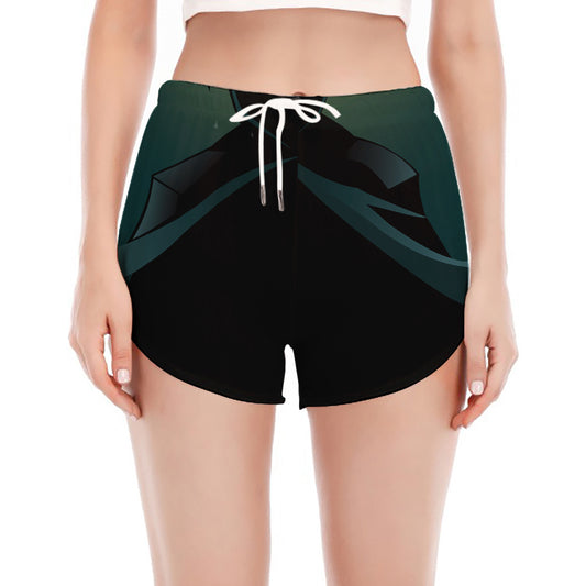 Halloween Vampire Silhouette Print Women's Split Running Shorts