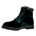 Halloween Vampire Silhouette Print Padded Collar Lace Up Boots