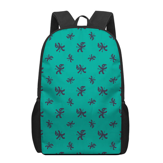 Halloween Voodoo Doll Pattern Print 17 Inch Backpack