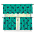 Halloween Voodoo Doll Pattern Print 3 Piece Kitchen Curtains
