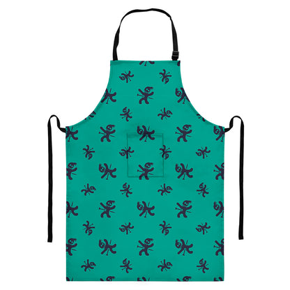 Halloween Voodoo Doll Pattern Print Bib Apron With Pocket