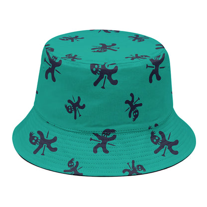 Halloween Voodoo Doll Pattern Print Bucket Hat