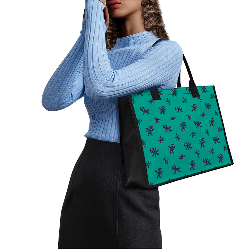 Halloween Voodoo Doll Pattern Print Canvas Tote Bag