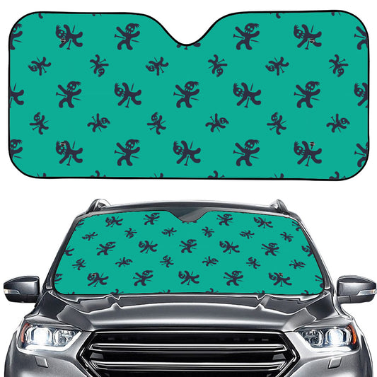 Halloween Voodoo Doll Pattern Print Car Windshield Sun Shade