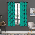 Halloween Voodoo Doll Pattern Print Grommet Curtain Panels