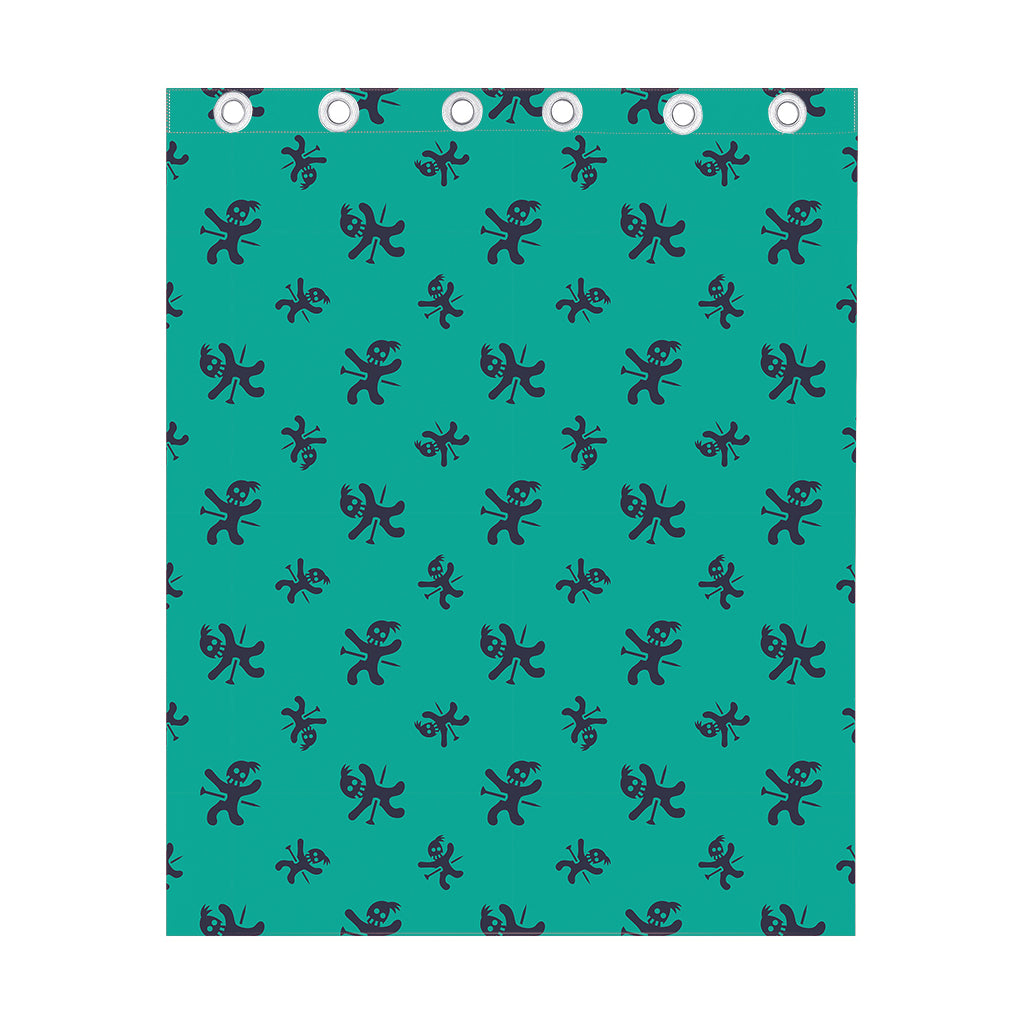 Halloween Voodoo Doll Pattern Print Curtain