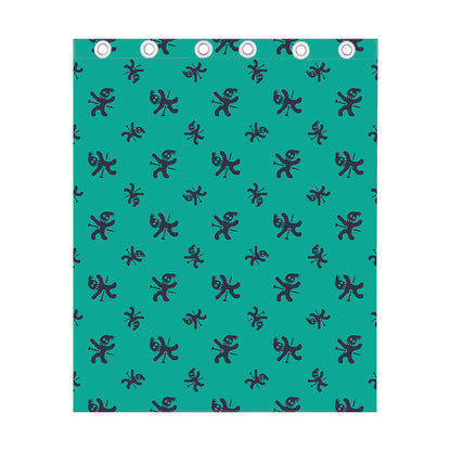 Halloween Voodoo Doll Pattern Print Curtain