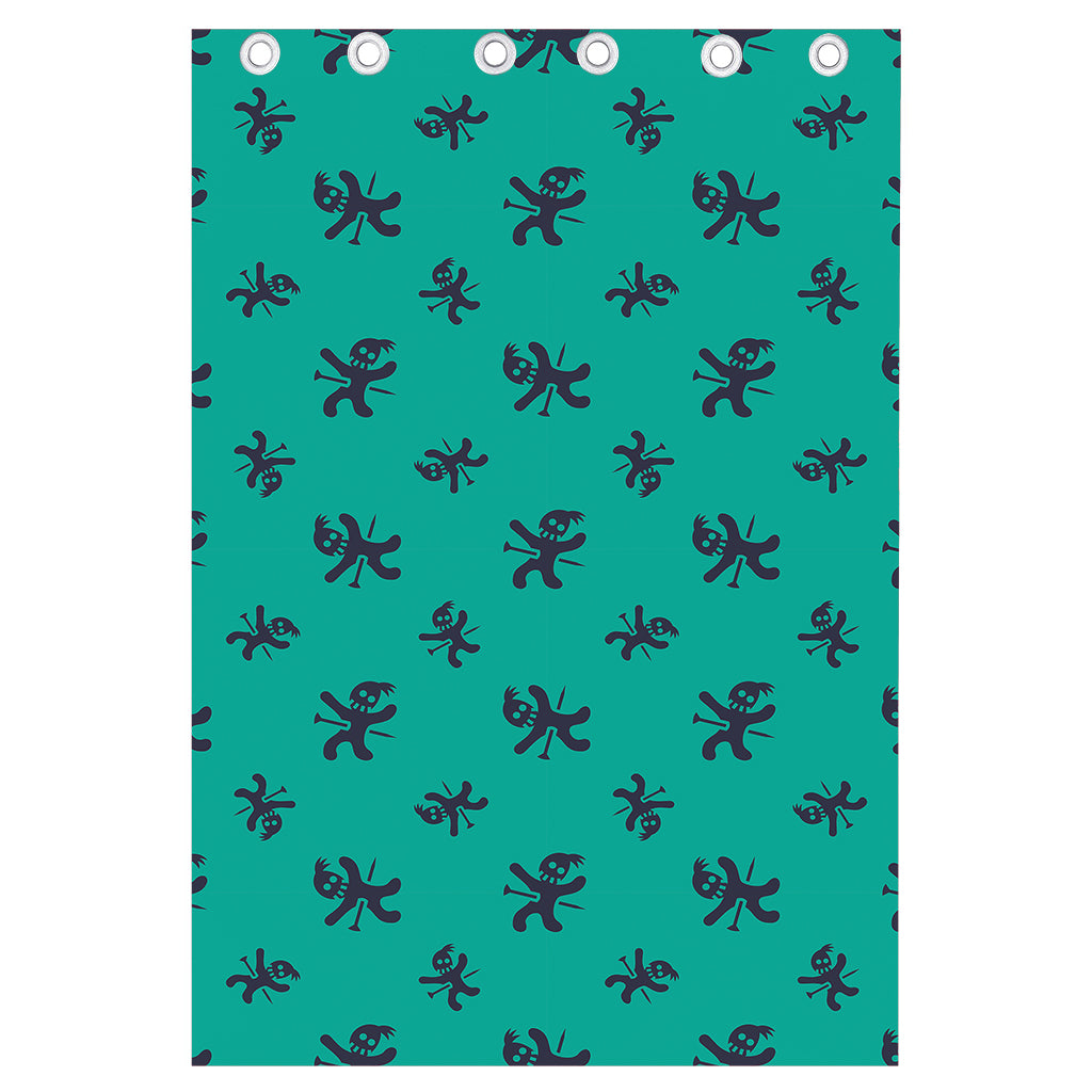 Halloween Voodoo Doll Pattern Print Curtain