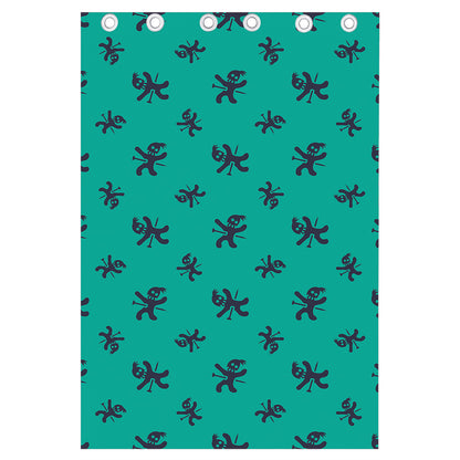 Halloween Voodoo Doll Pattern Print Curtain
