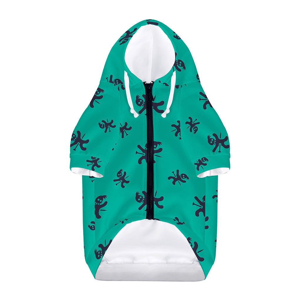 Halloween Voodoo Doll Pattern Print Dog Zip Up Hoodie